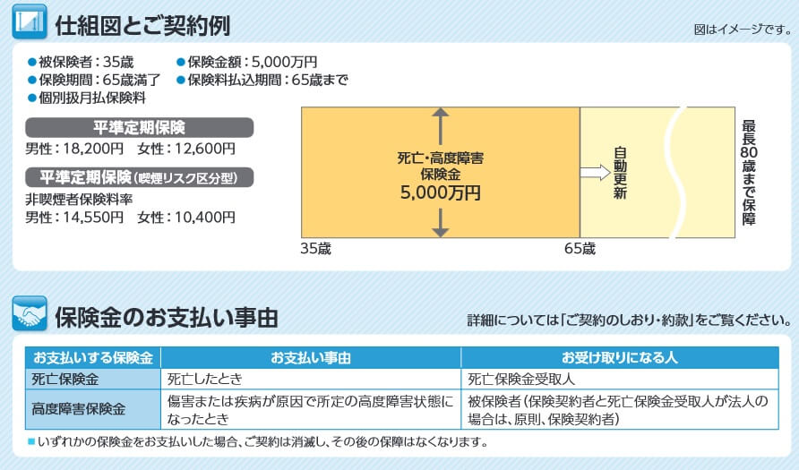 平準定期保険の保障内容(出典:ソニー生命 平準定期保険 商品パンフレット2023年10月版)